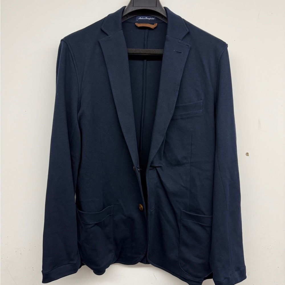 Lands End Mens Ponte Knit Sports Blazer Radiant Navy-Made in Bangladesh